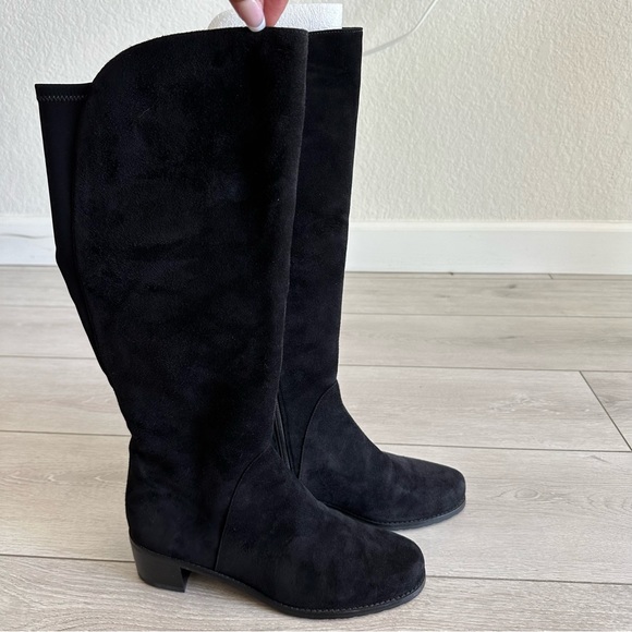 NIB Stuart Weitzman Black Suede Knee High Boots Women's 8 - Picture 8 of 12